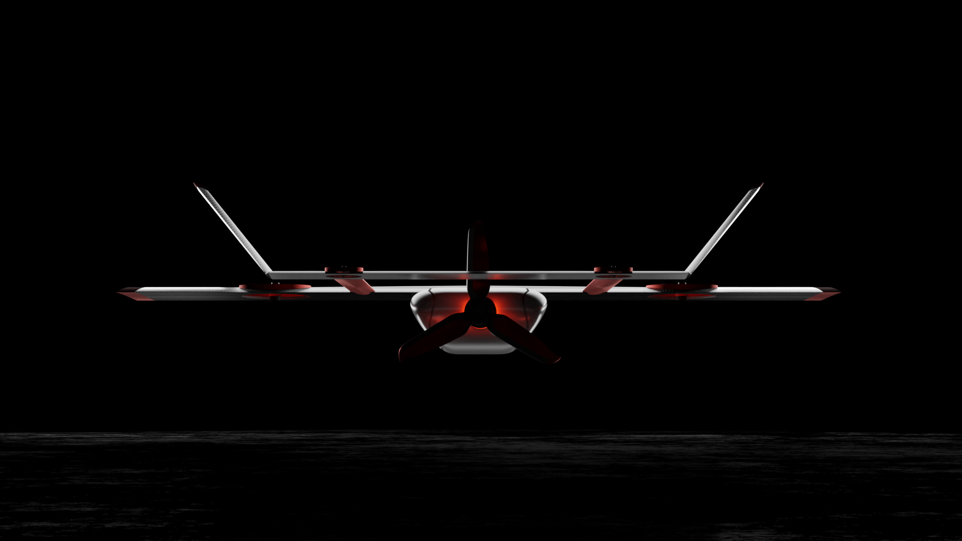 Drone viewed from the back
